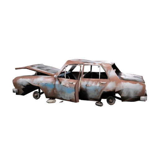 Low Poly Apocalyptic Wrecked Car