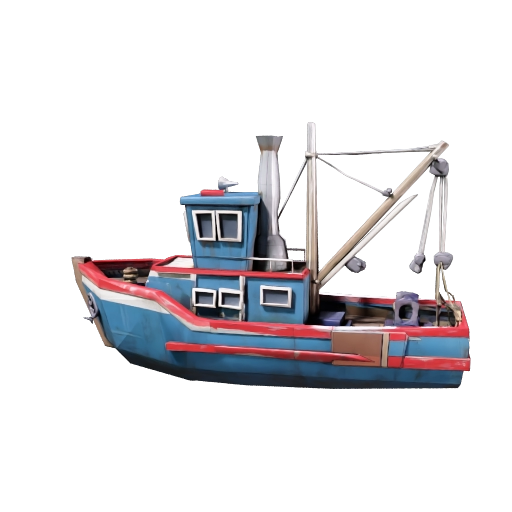 Low Poly Fishing Trawler