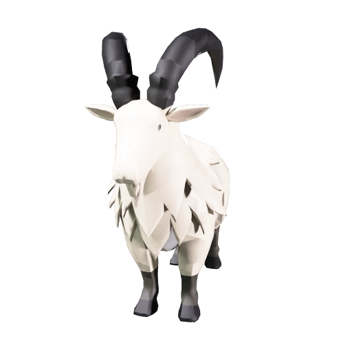 Low Poly Stylized Mountain Goat