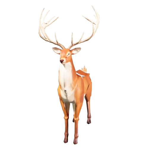 Low Poly Stylized Stag Deer
