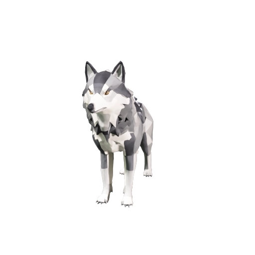 Low Poly Stylized Wolf