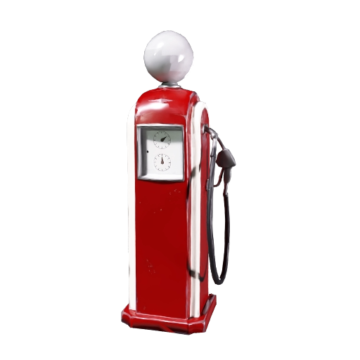 Low Poly Vintage Gas Pump