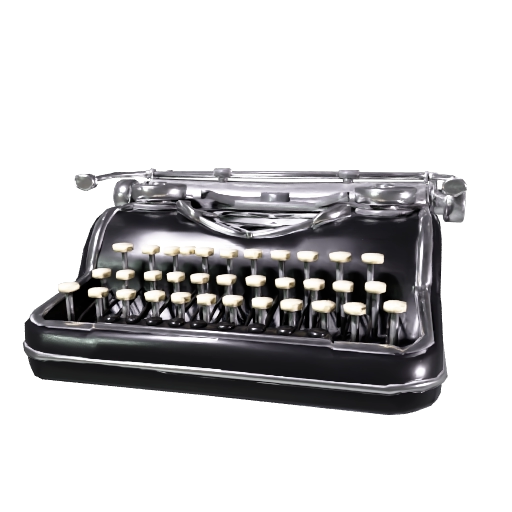 Low Poly Vintage Typewriter