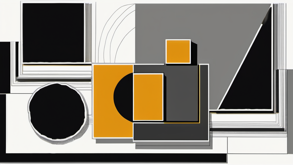 Abstract brutalist composition, dark matte concrete and obsidian surface occupying the left two thirds, single thin amber horizontal rule bisecting the frame, massive geometric grayscale blocks on the right, Swiss typographic restraint, no people, no logos, no text, no photographic content