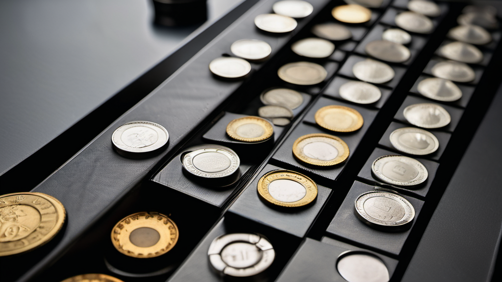 A single heavy steel token coin resting on a short stack of identical coins beside an analog meter dial with the needle resting at zero, dark matte graphite background, hard rim-light from the upper left, restrained graphite and steel palette with one warm amber accent on the meter bezel, no gradients, no people, no text, no logos